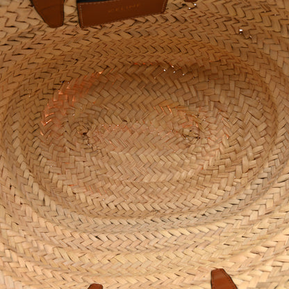 Celine Raffia Calfskin Heart Triomphe Teen Panier Tan 5 of 9