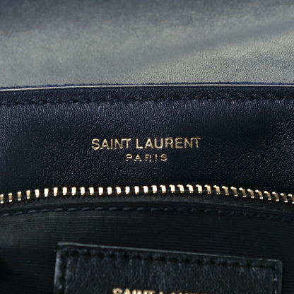 Saint Laurent Suede Y Quilted Monogram Toy Loulou Crossbody Bag Navy 8 of 13