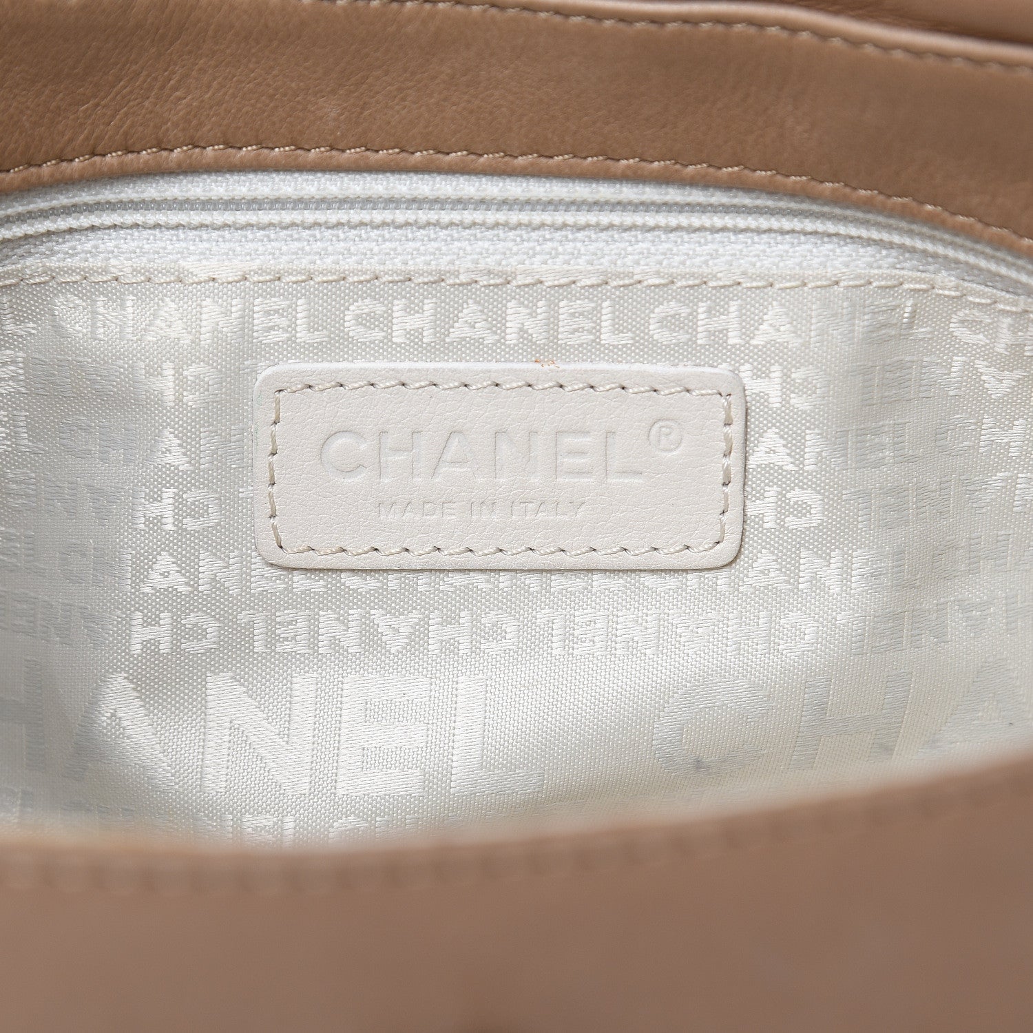 Chanel Lambskin Chain Stitch Clutch Dark Beige 6 of 18