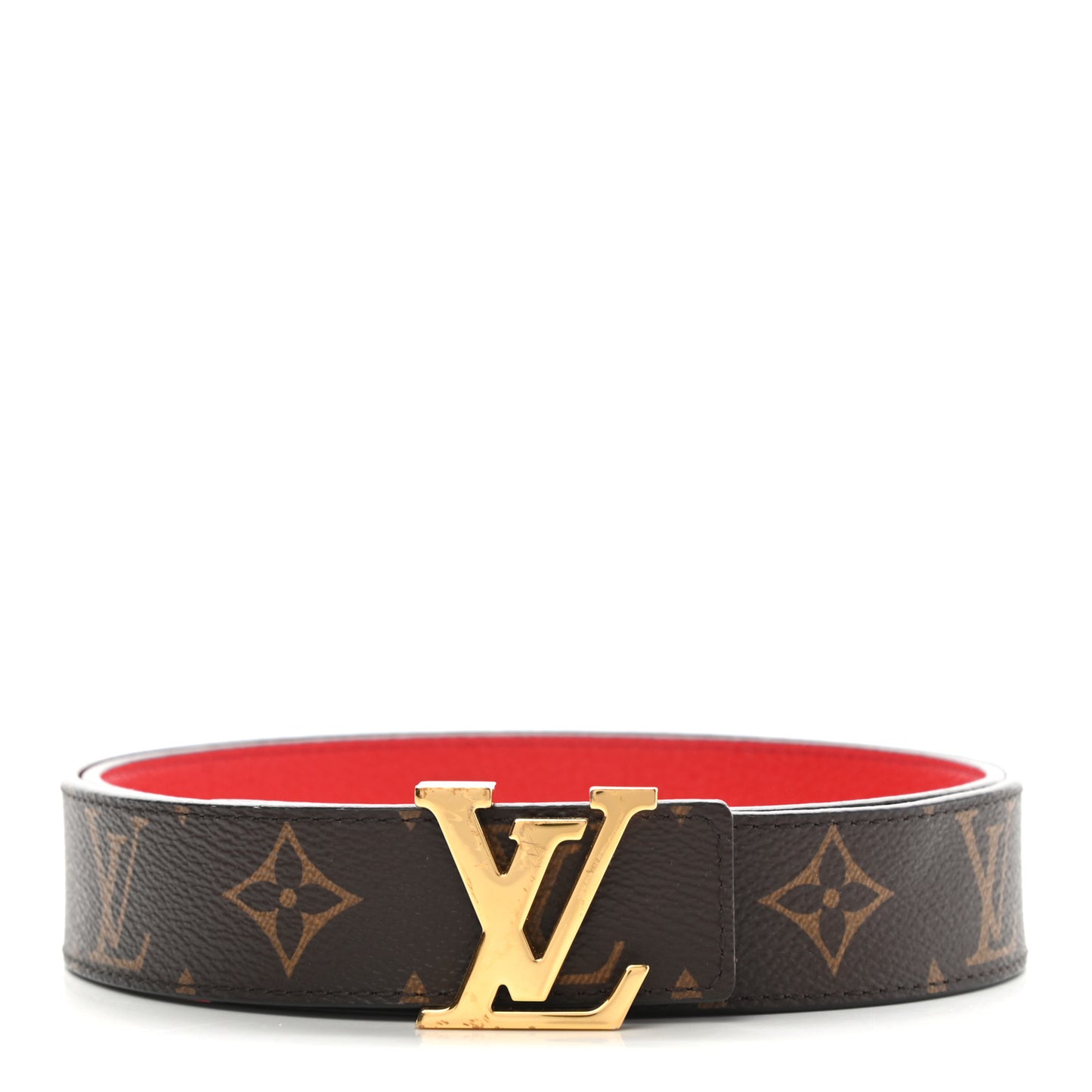 Monogram 30mm LV Initiales Reversible Belt 85 34 Coquelicot