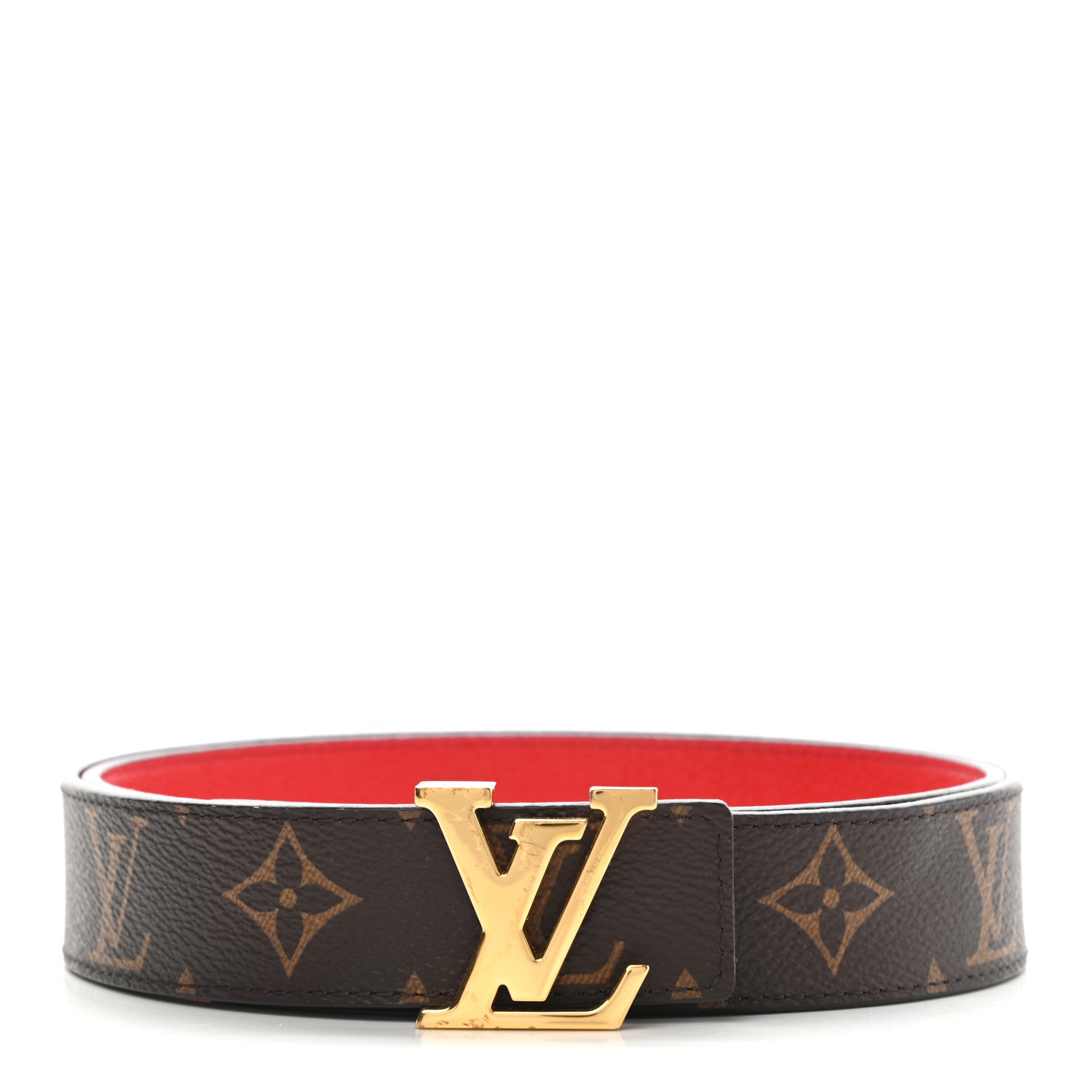 Louis Vuitton Monogram 30mm LV Initiales Reversible Belt 85 34 Coquelicot 1 of 7