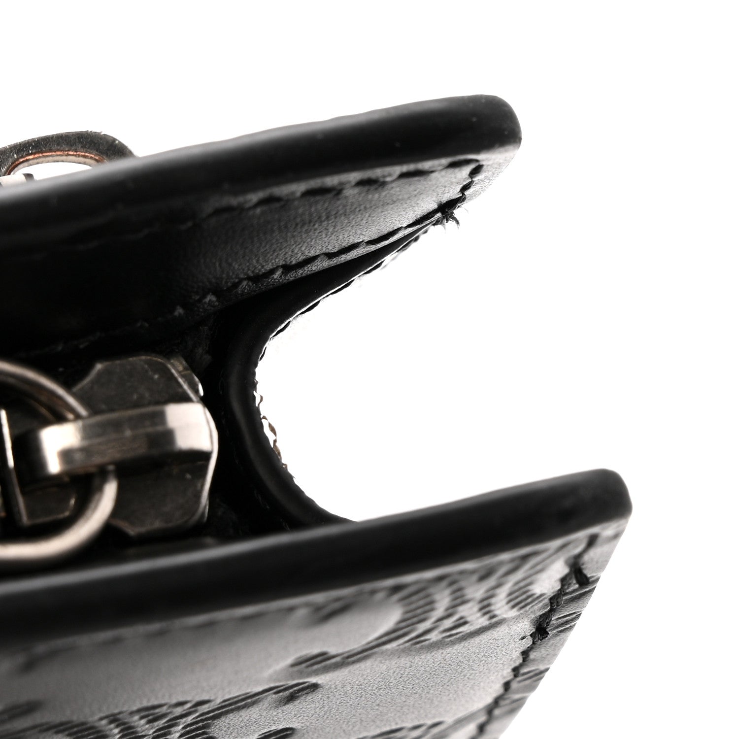 Celine Calfskin Triomphe Embossed Pouch With Strap Black 7 of 8