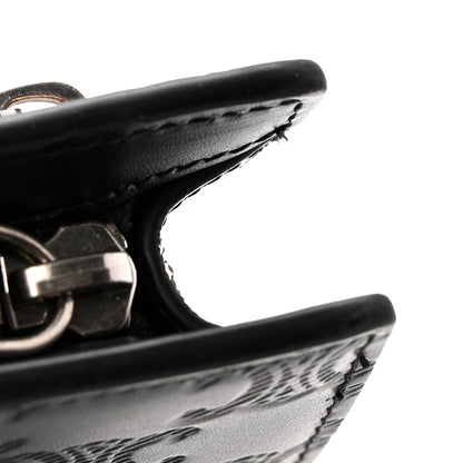 Celine Calfskin Triomphe Embossed Pouch With Strap Black 7 of 8