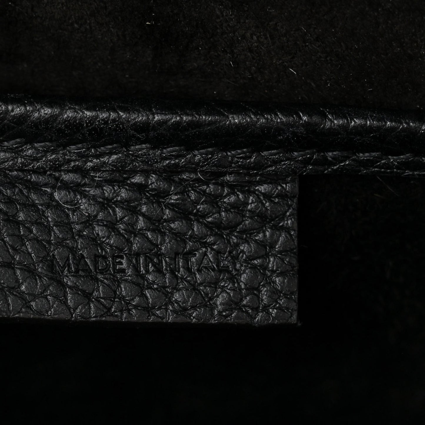 Drummed Calfskin Nano Luggage Black