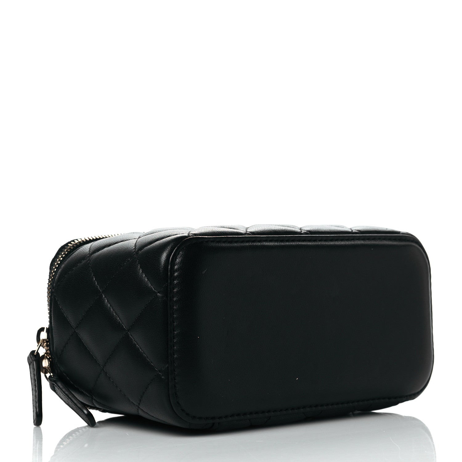 Chanel Lambskin Quilted Small Pearl Crush Vanity Case With Chain Black 4 of 11