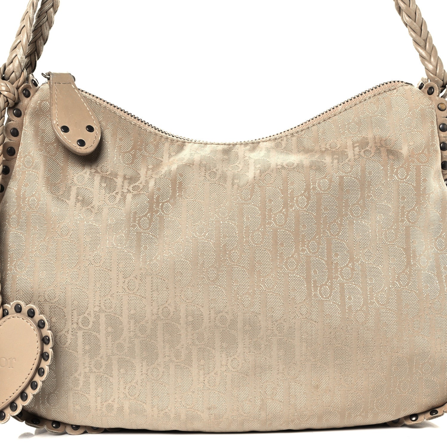 Christian Dior Monogram Braided Hobo Beige 11 of 14