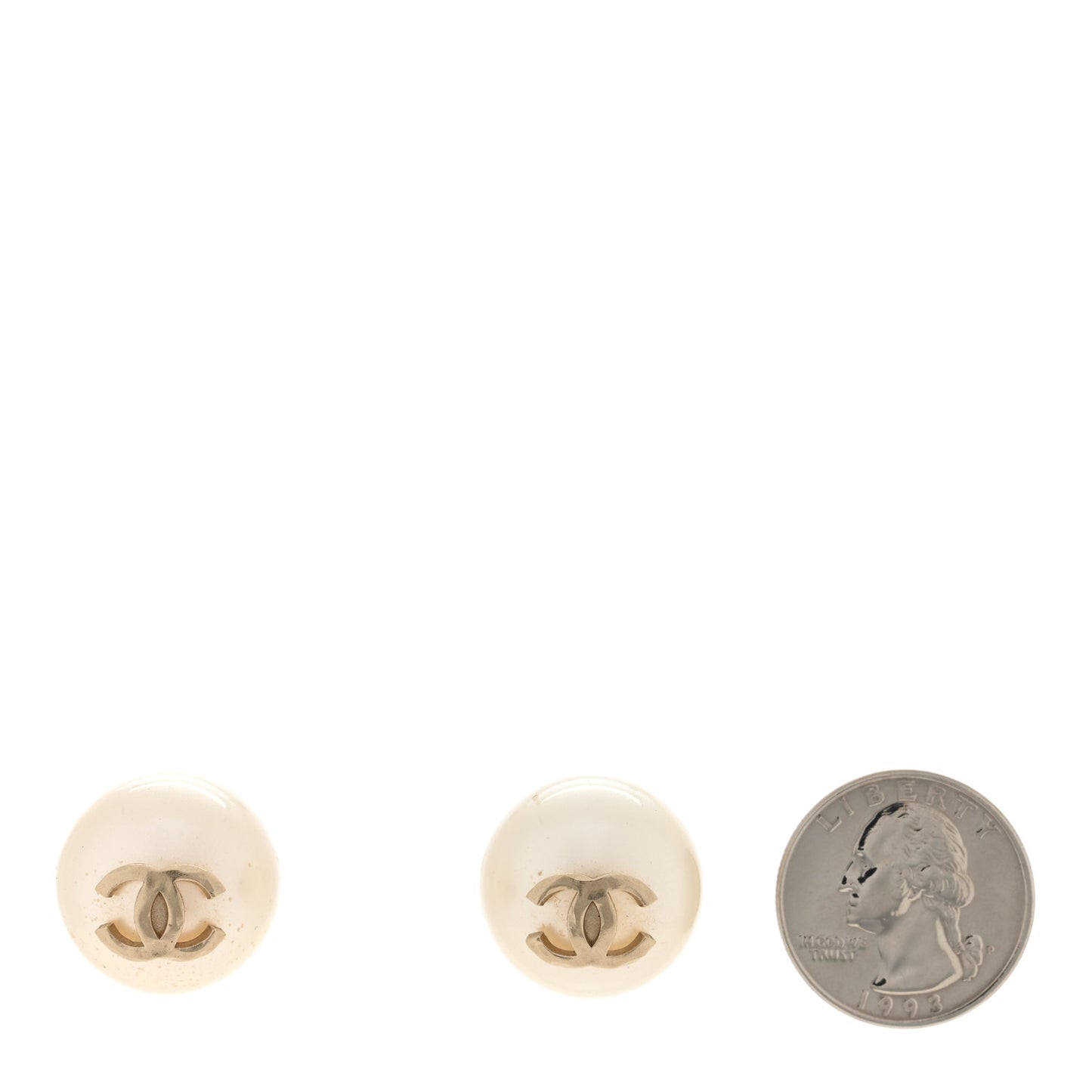 Pearl CC Large Earrings Gold