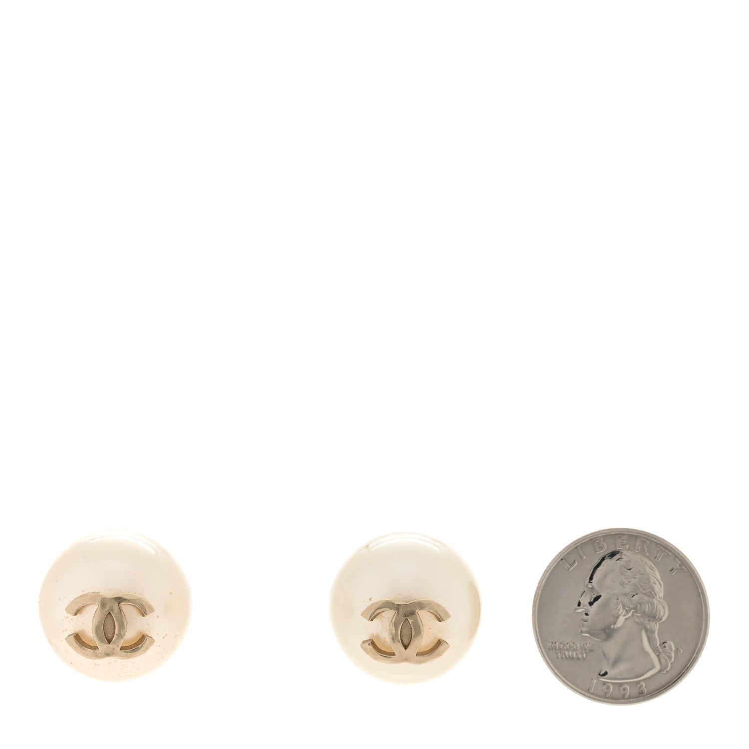 Chanel Pearl CC Large Earrings Gold 2 of 5