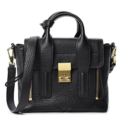 3.1 Phillip Lim 3.1 Textured Calfskin Mini Pashli Satchel Black 1 of 9