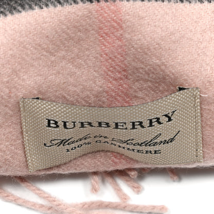 Burberry Cashmere Giant Icon Check Fringe Scarf Ash Rose 5 of 5