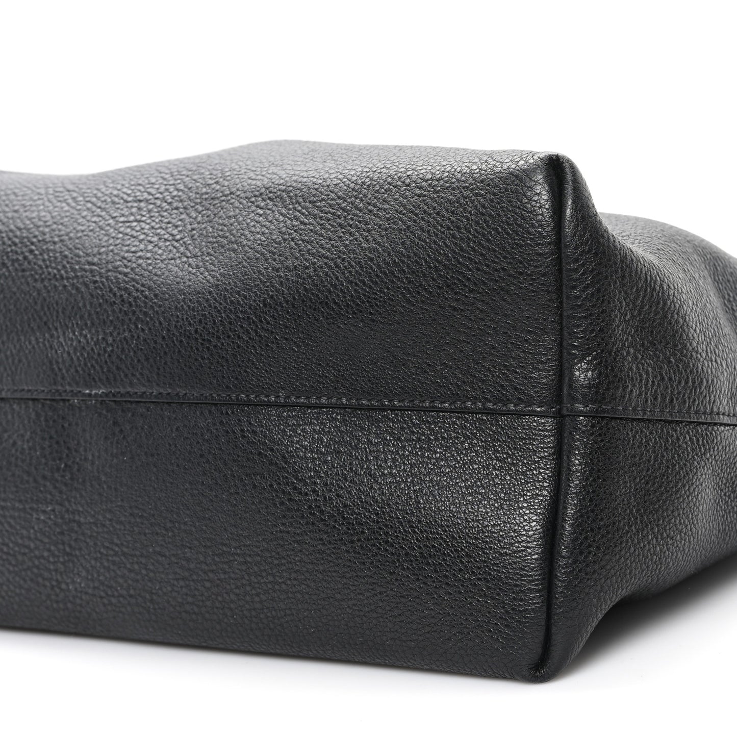 Vitello Daino Pocket Shopping Tote Black