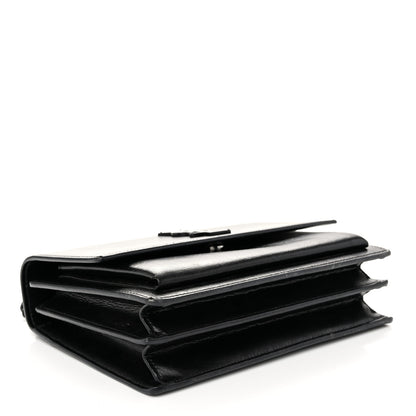 Saint Laurent Calfskin Medium Monogram Monochrome Sunset Black 4 of 9