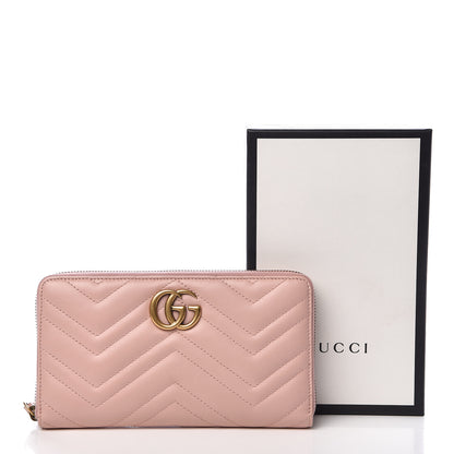 Gucci Calfskin Matelasse GG Marmont Zip Around Organizer Wallet Perfect Pink 11 of 11