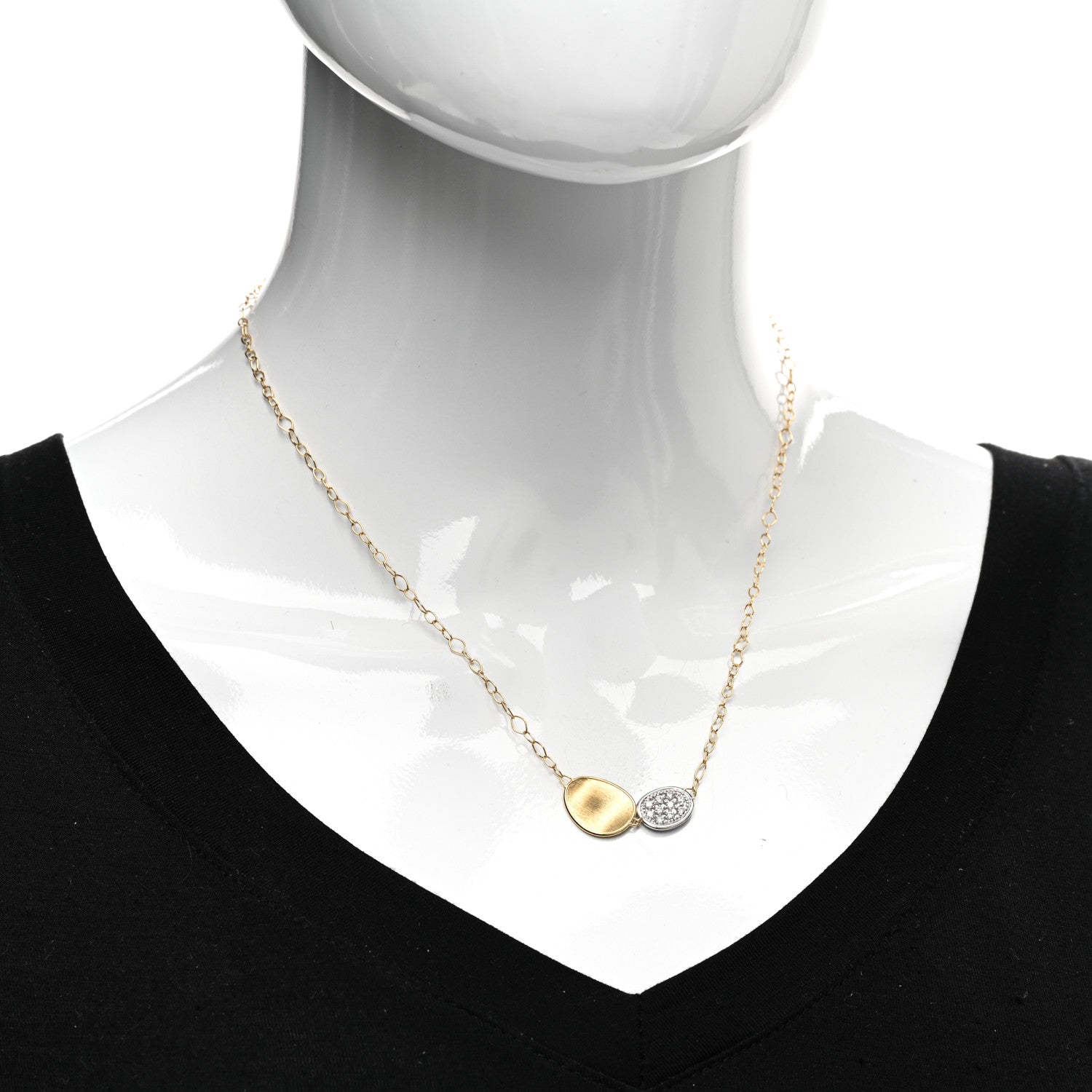 Marco Bicego 18K Yellow White Gold Diamond Lunaria Necklace