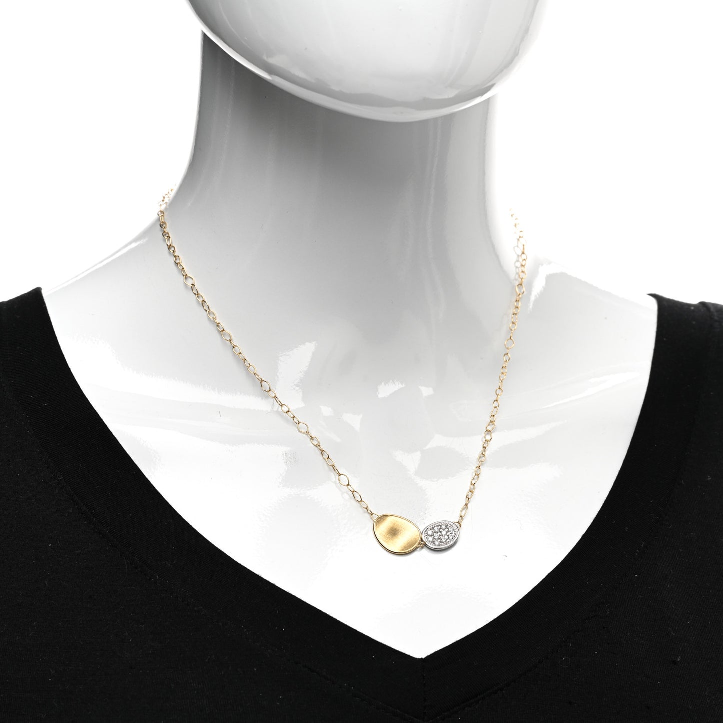 18K Yellow White Gold Diamond Lunaria Necklace