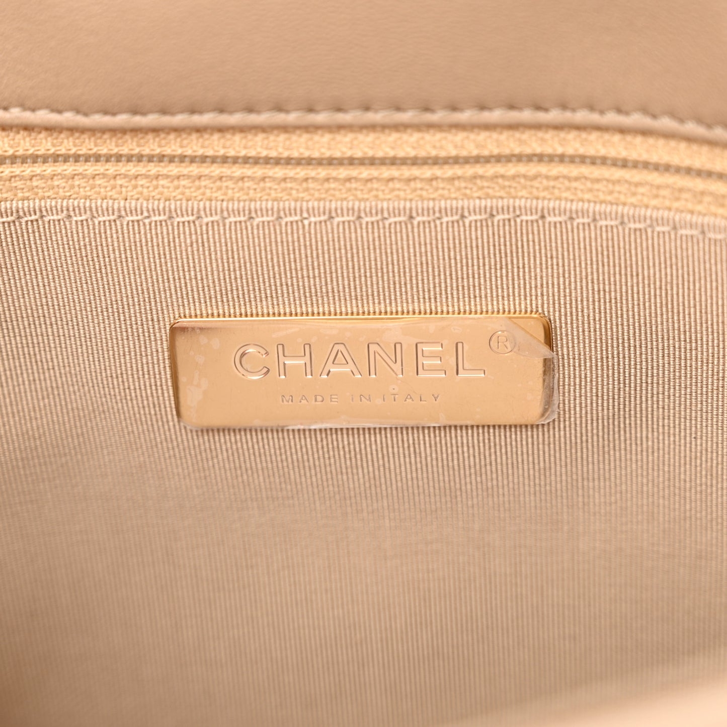 Lambskin Quilted Medium Chanel 19 Flap Dark Beige