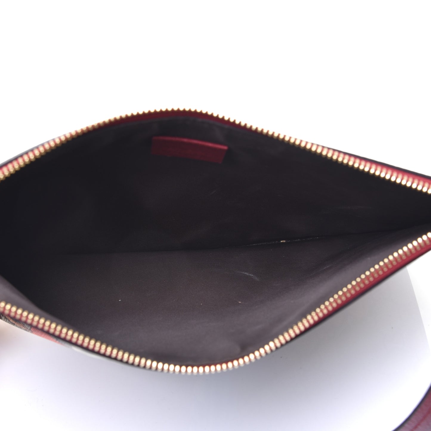 GG Supreme Monogram Tian Large Zip Pouch Beige Multicolor Red