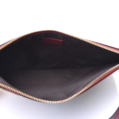 Gucci GG Supreme Monogram Tian Large Zip Pouch Beige Multicolor Red 5 of 14