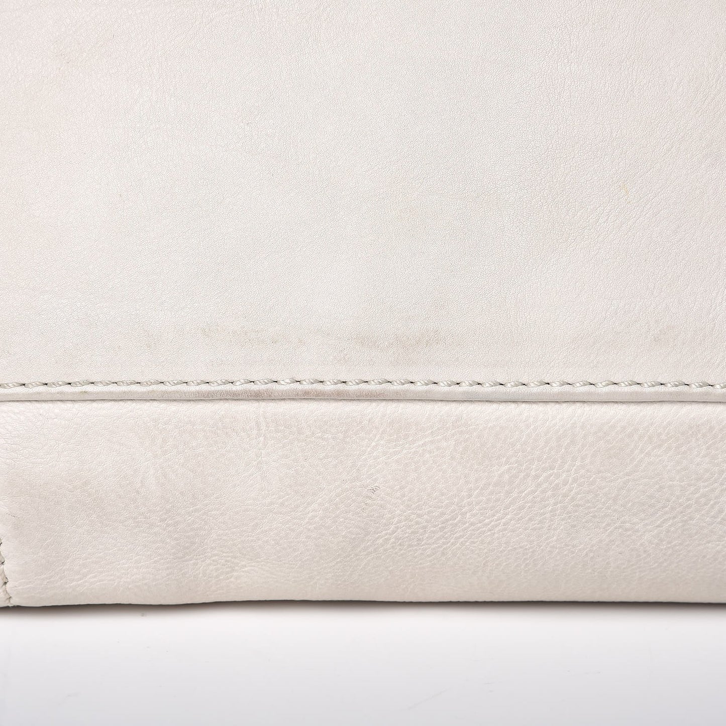 Calfskin Large East West Modern Chain Tote White