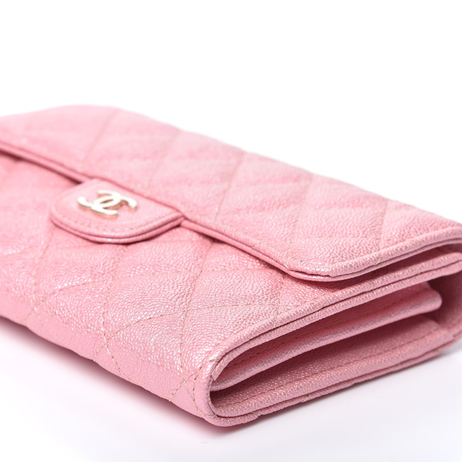 Chanel Iridescent Caviar Quilted Medium Flap Wallet Rose Pink 6 of 10