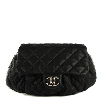 Chanel Washed Lambskin Quilted Large Chain Around Messenger Black 1 of 7
