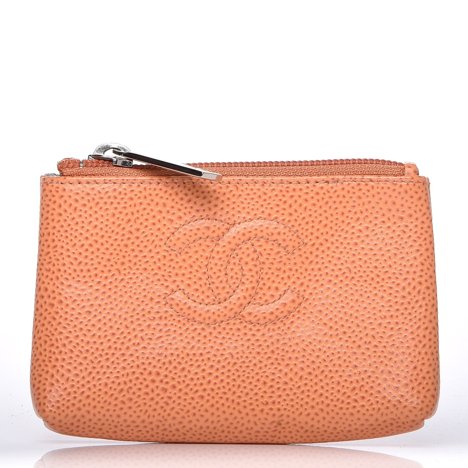 Chanel Caviar Timeless CC Key Holder Orange 1 of 7