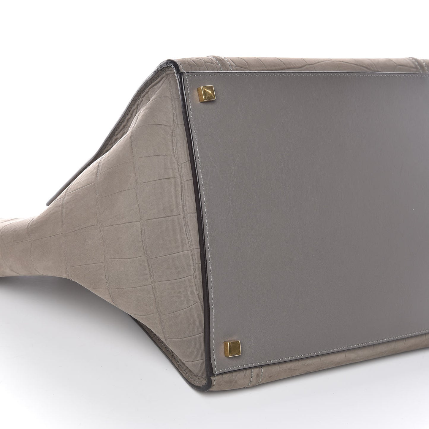 Crocodile Embossed Nubuck Medium Phantom Luggage Grey
