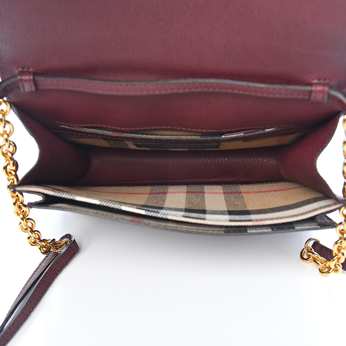 Grainy Calfskin Small Macken Crossbody Bag Mahogany Red