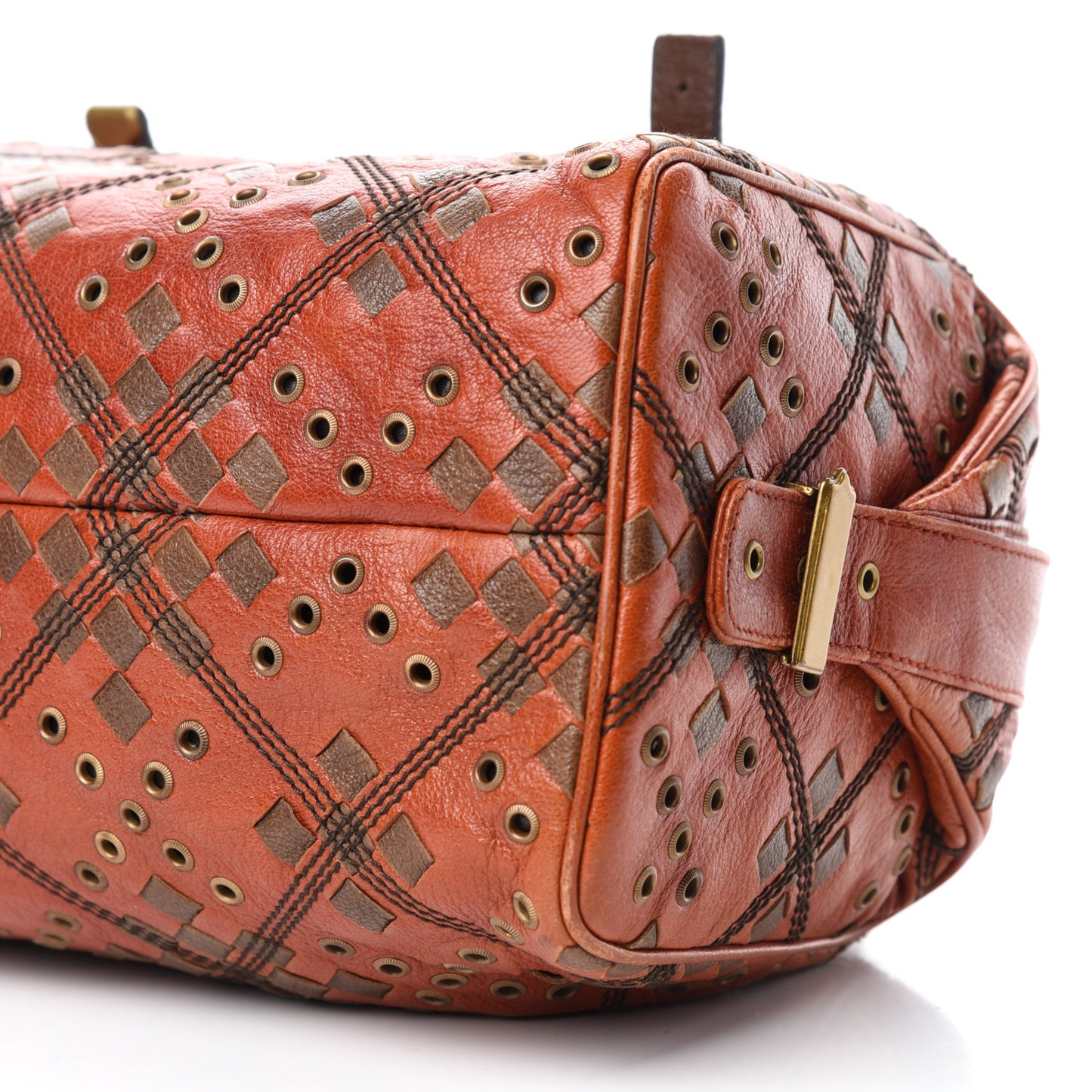 Goatskin Grommet Boston Orange