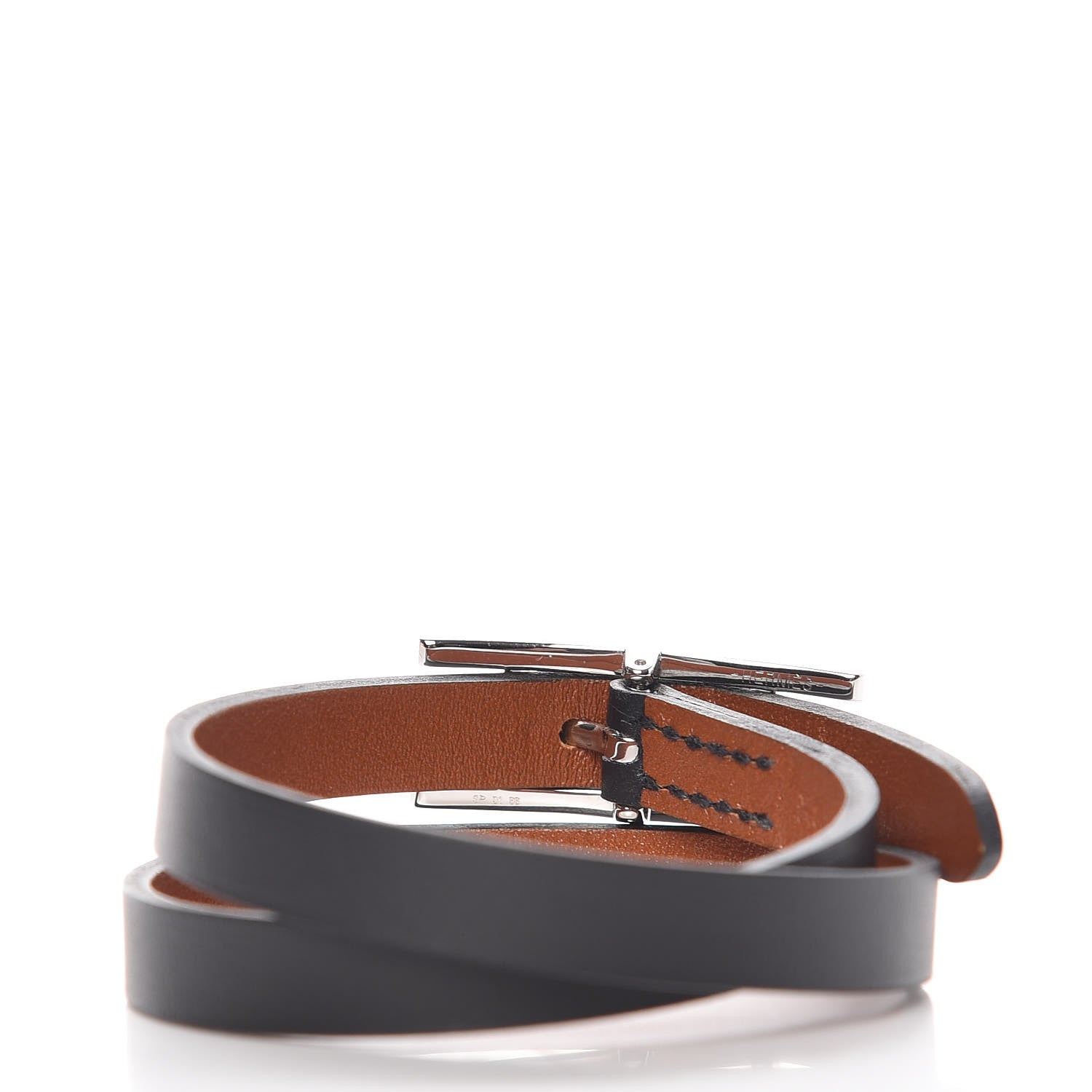 Hermes Chamonix Behapi Double Tour Bracelet XS Black Gold 3 of 7