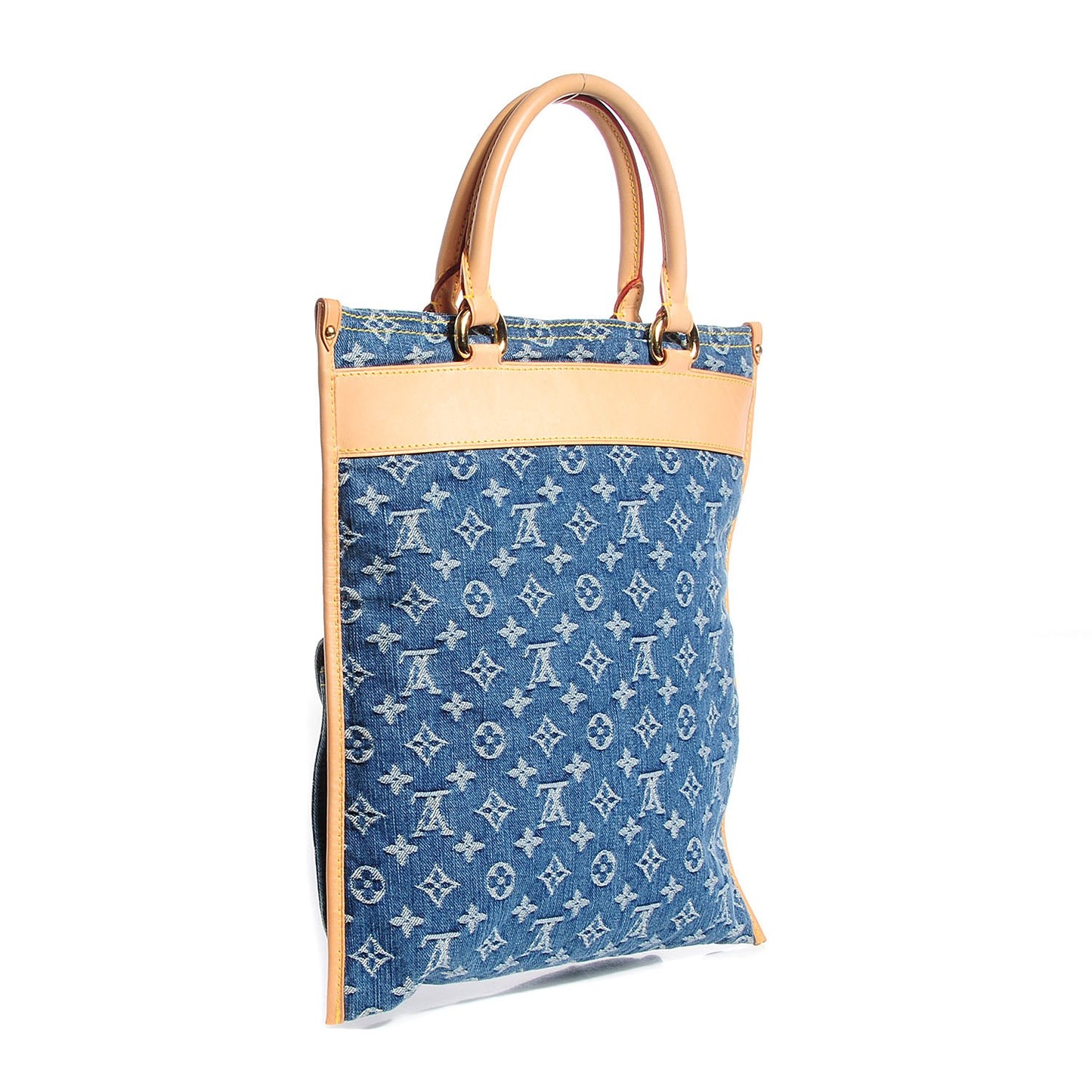 Monogram Denim Sac Plat Blue