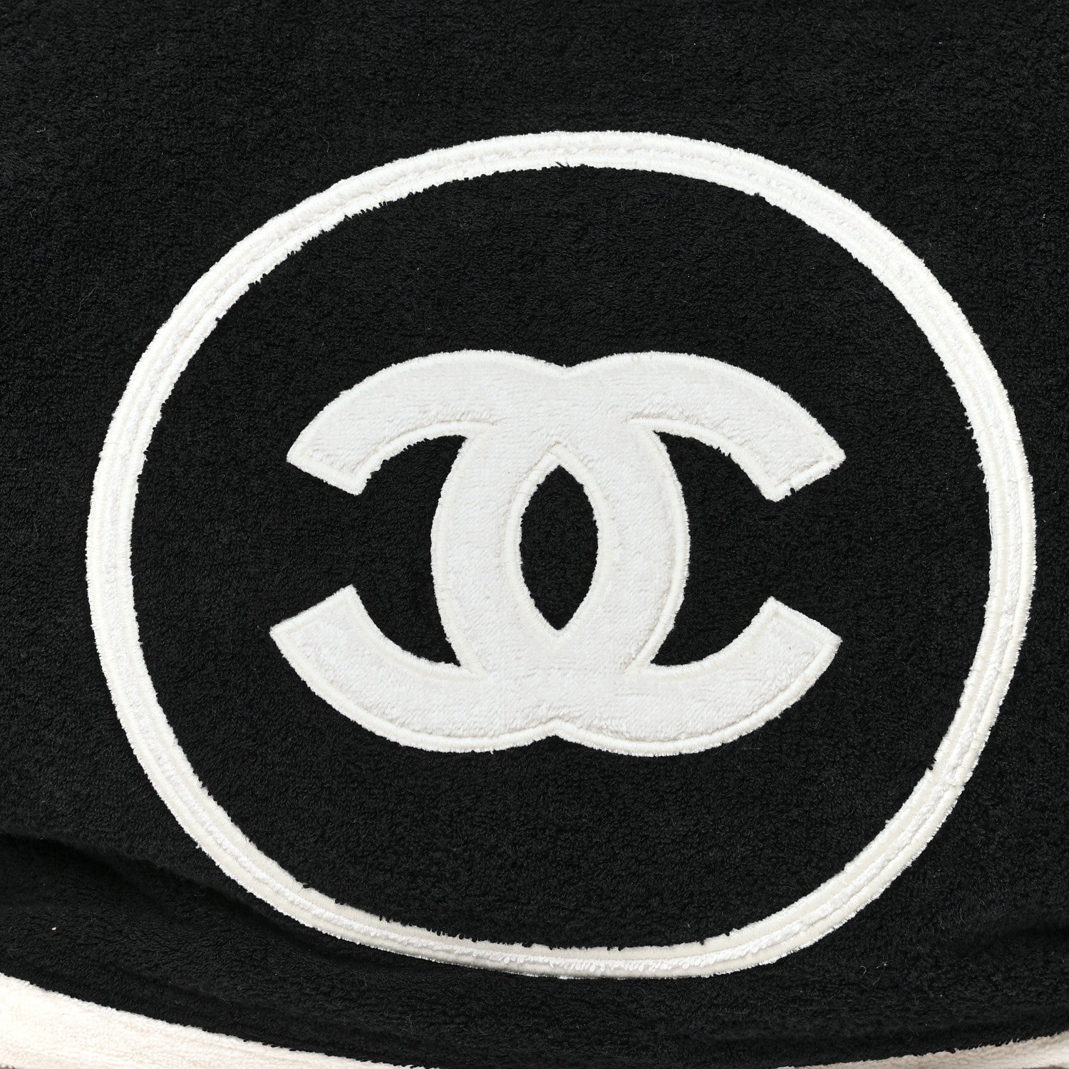 Chanel Terry Cotton CC Beach Tote Towel Set Black White 10 of 12