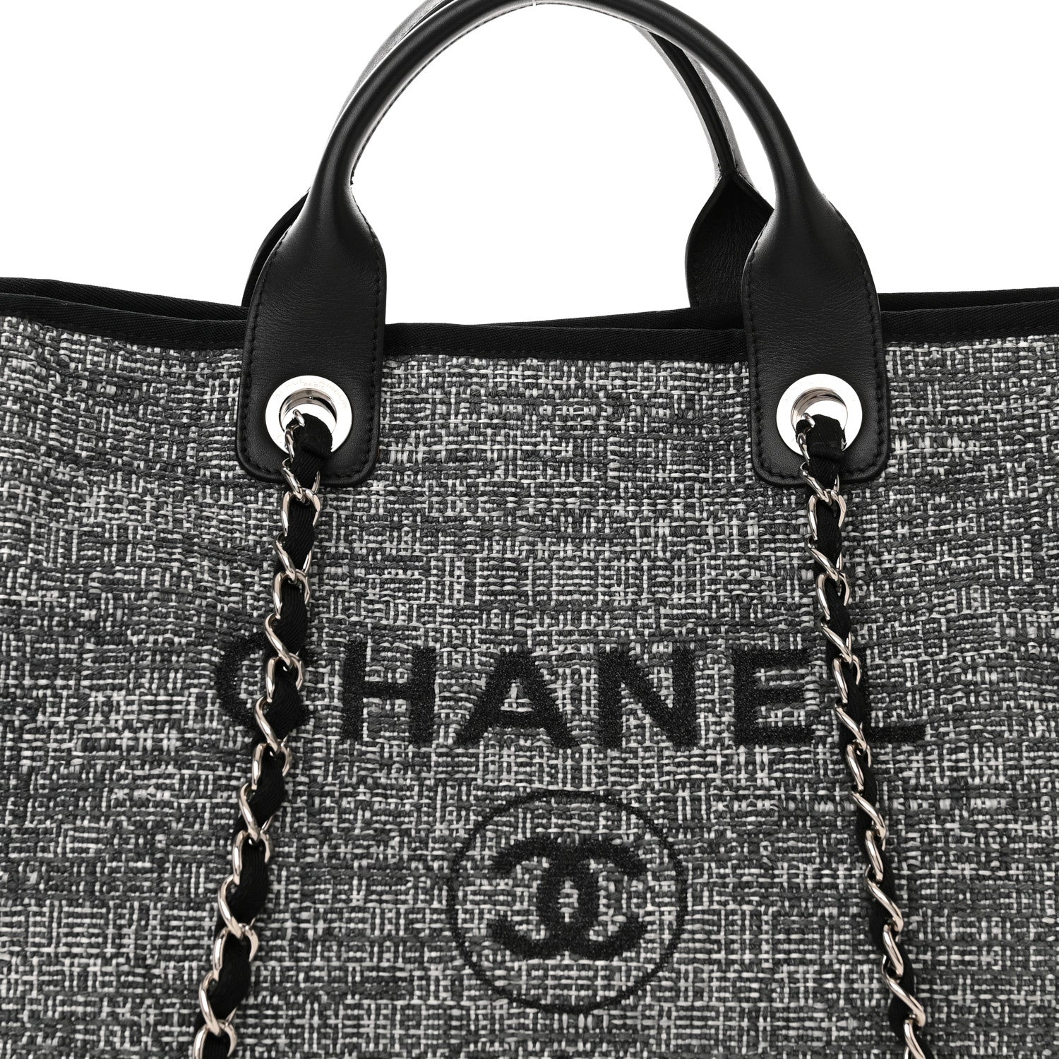 Chanel Canvas Medium Deauville Tote Charcoal 8 of 10
