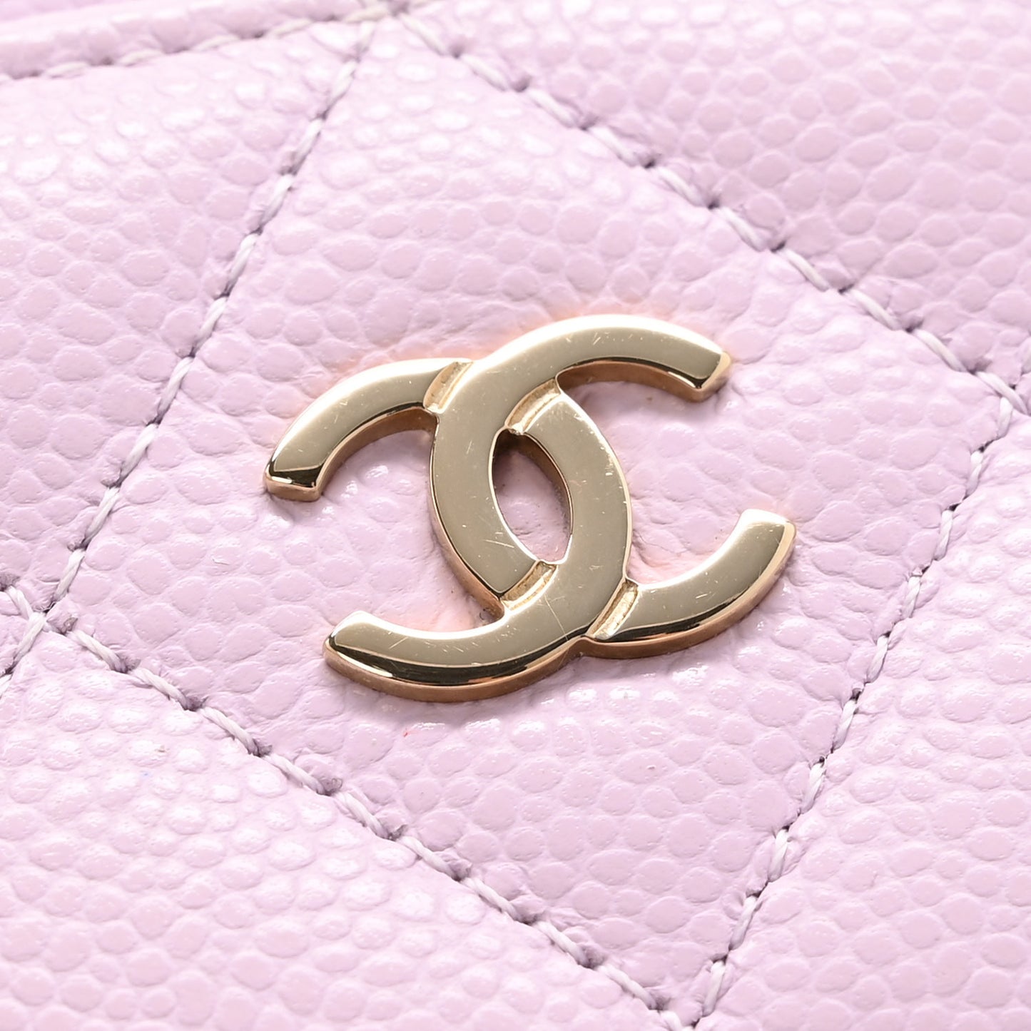 Caviar Quilted Card Holder Light Purple