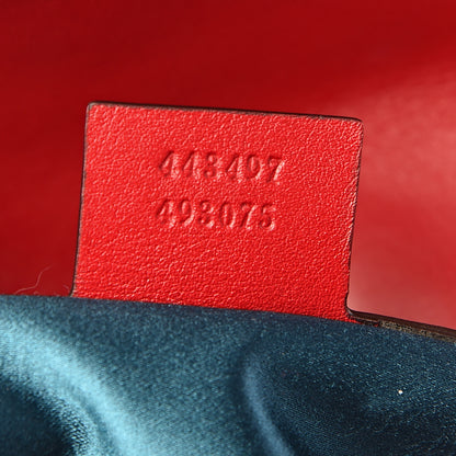 Gucci Velvet Matelasse Small GG Marmont Shoulder Bag Hibiscus Red 9 of 10