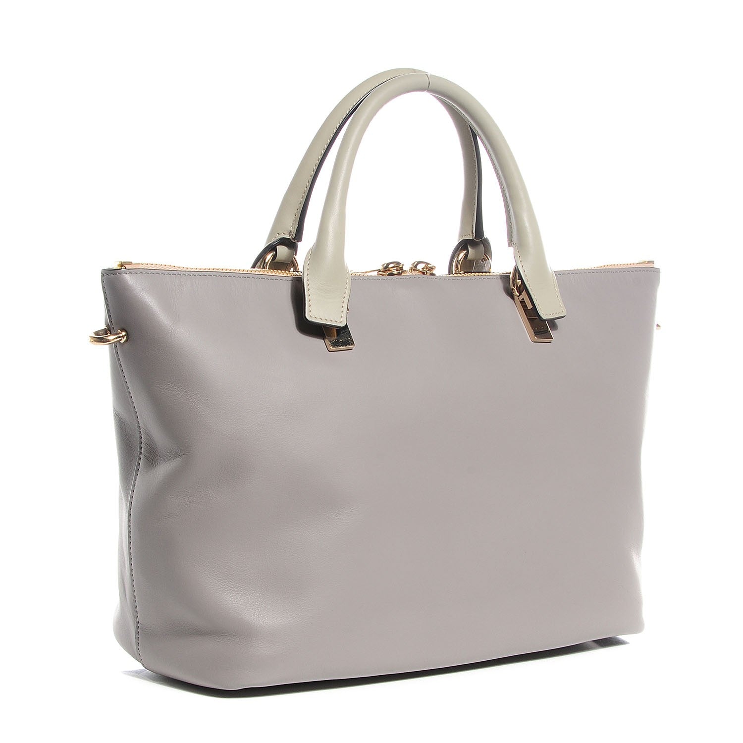 Chloe Smooth Calfskin Small Baylee Tote Marshmallow Cashmere Grey 3 of 7