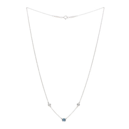 Tiffany Platinum Diamond Aquamarine Color by the Yard Necklace 3 of 7