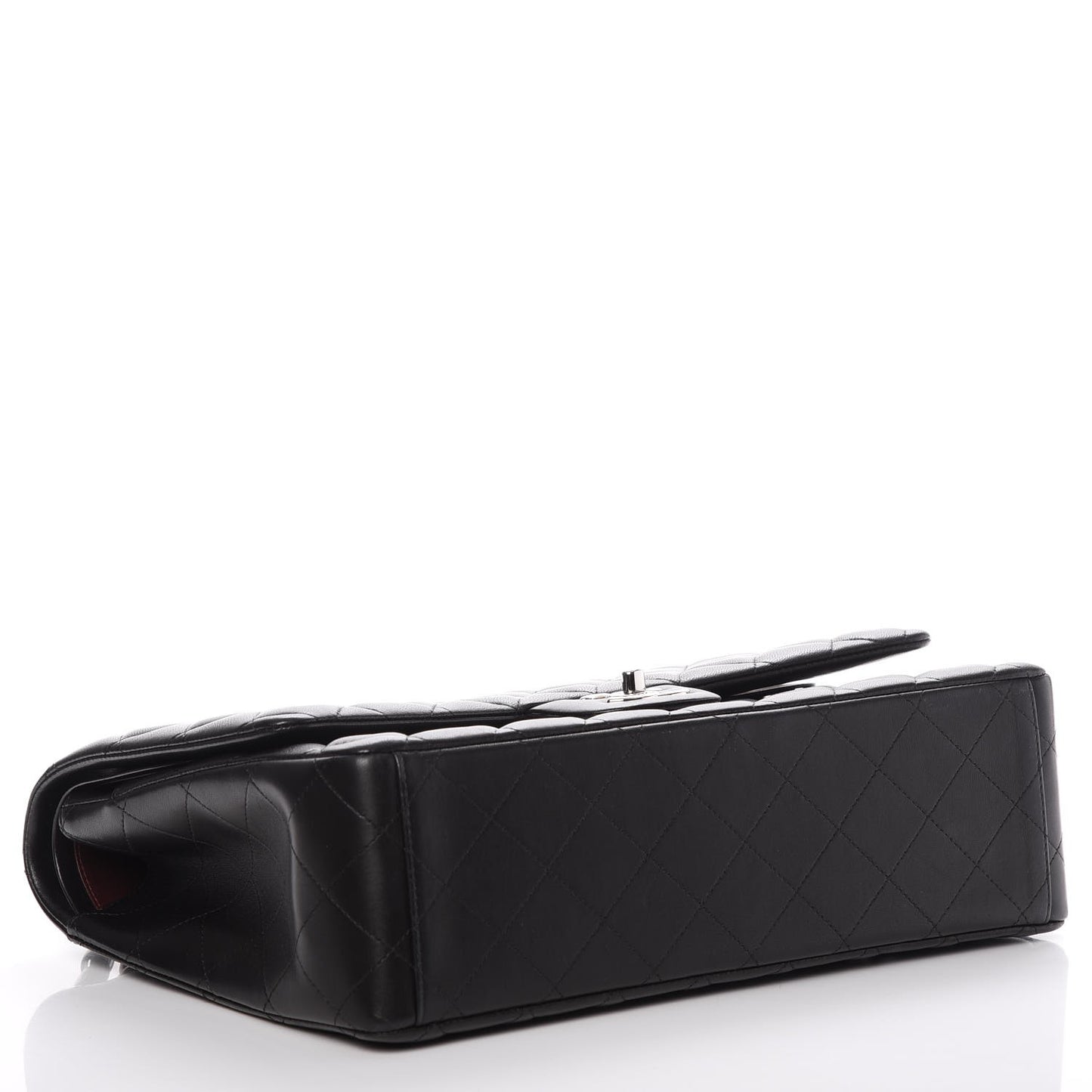 Lambskin Quilted Maxi Double Flap Black