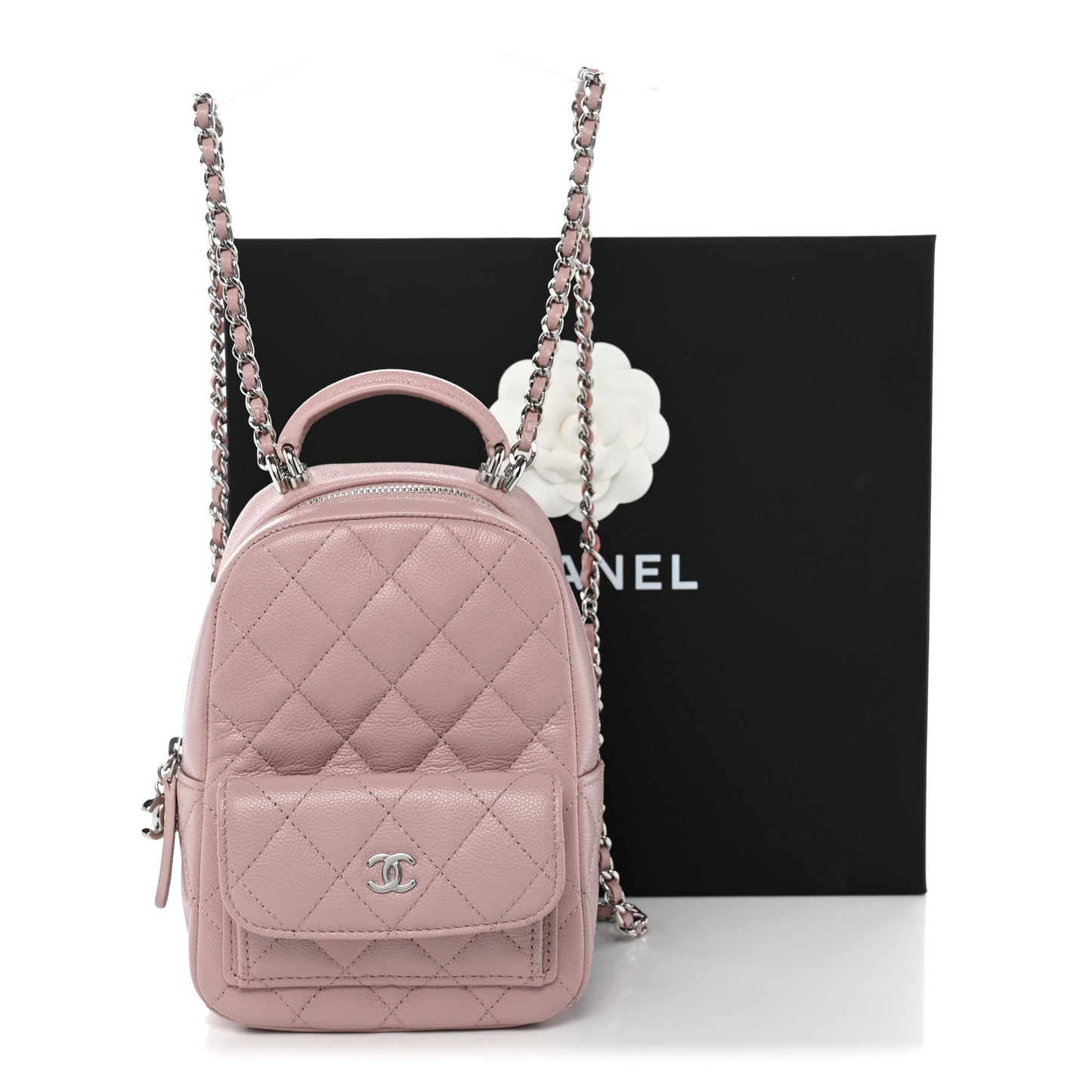 Caviar Quilted CC Mini Classic Backpack Pink