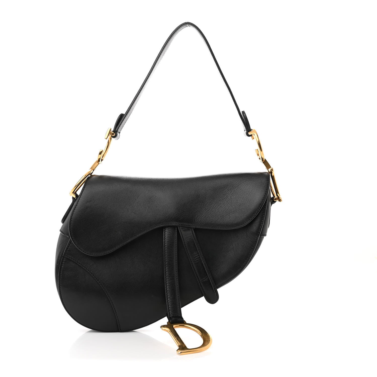 Christian Dior Calfskin Saddle Bag Black 1 of 12
