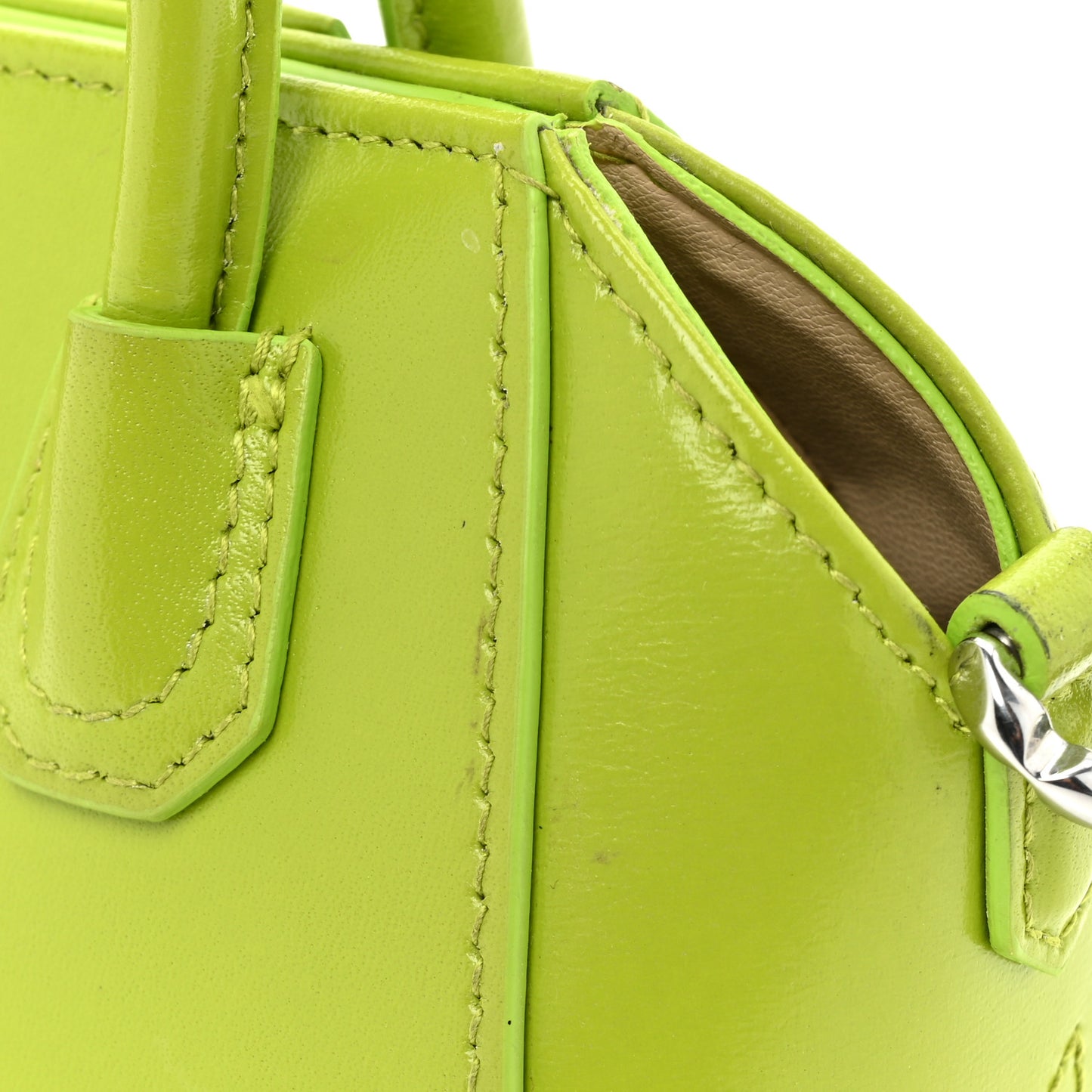 Shiny Lord Calfskin Micro Antigona Citrus Green