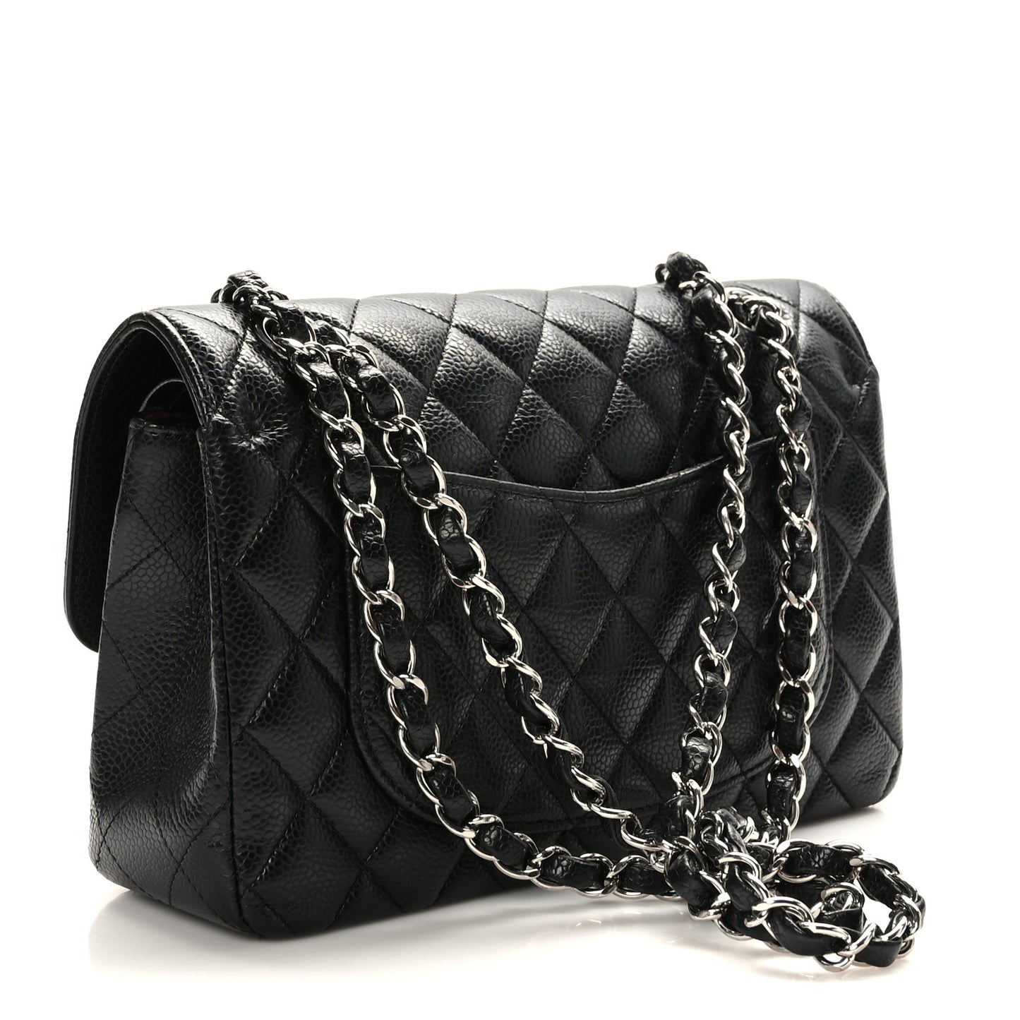 Caviar Quilted Small Double Flap Black