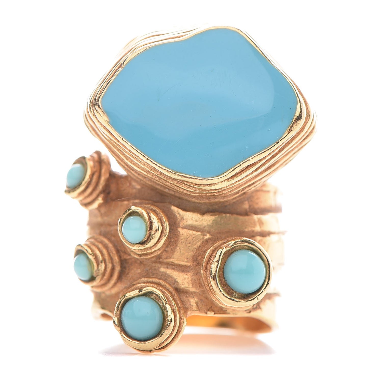 Enamel Arty Ring 8 Turquoise