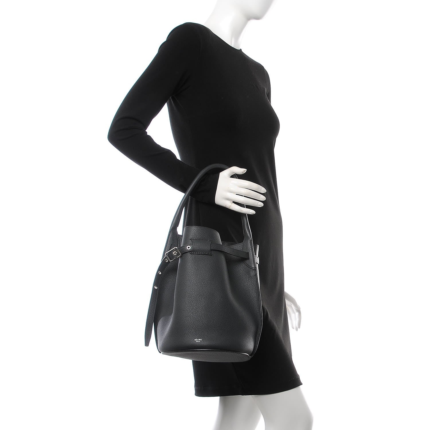 Celine Supple Grained Calfskin Big Bag Bucket Black 2 of 7