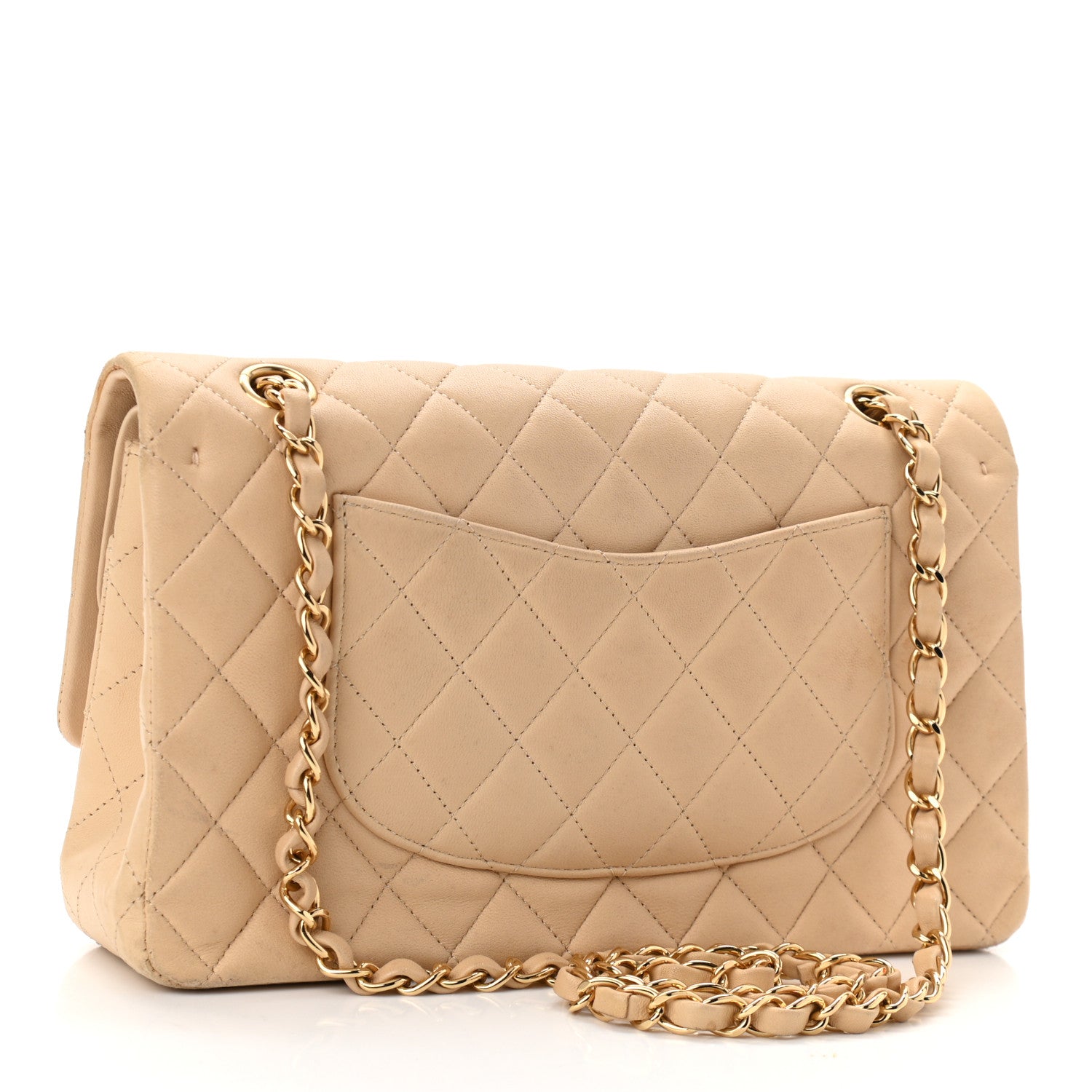 Chanel Lambskin Quilted Medium Double Flap Beige 3 of 15