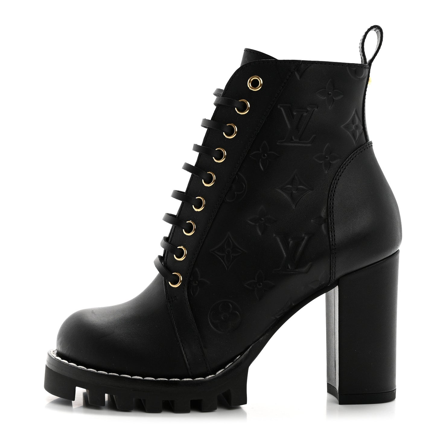 Calfskin Monogram Star Trail Ankle Boots 37 Black