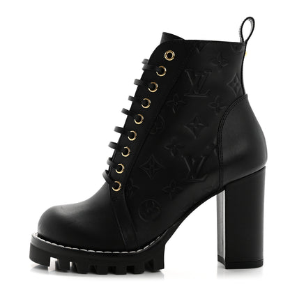 Louis Vuitton Calfskin Monogram Star Trail Ankle Boots 37 Black 1 of 9