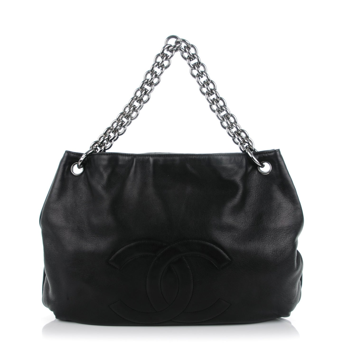 Lambskin Soft and Chain Small Hobo Black