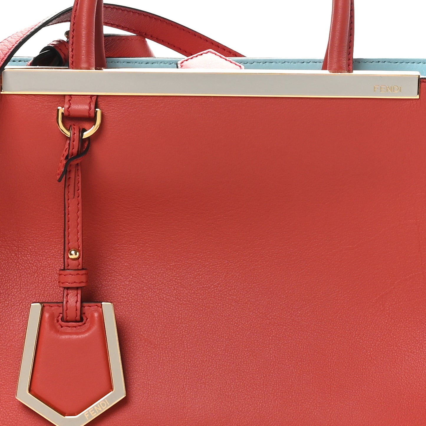 Vitello Dolce Century Petite 2Jours Tote Bloody Mary Turchese Pallido