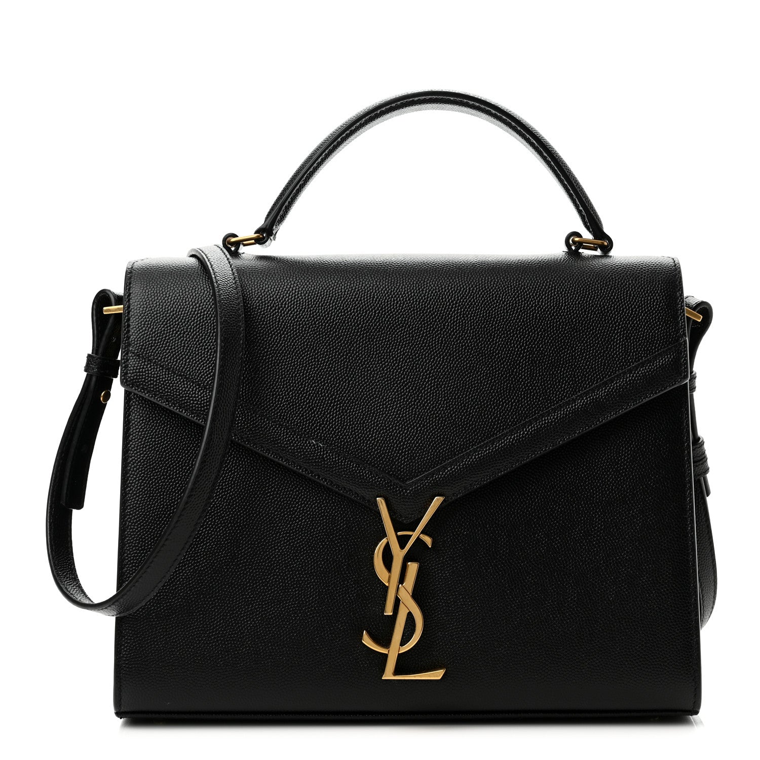 Saint Laurent Grain de Poudre Medium Classic Monogram Cassandra Top Handle Black 1 of 9